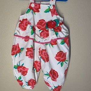 Vintage Girls Floral Romper Garden Bubble 80’s Set Rare